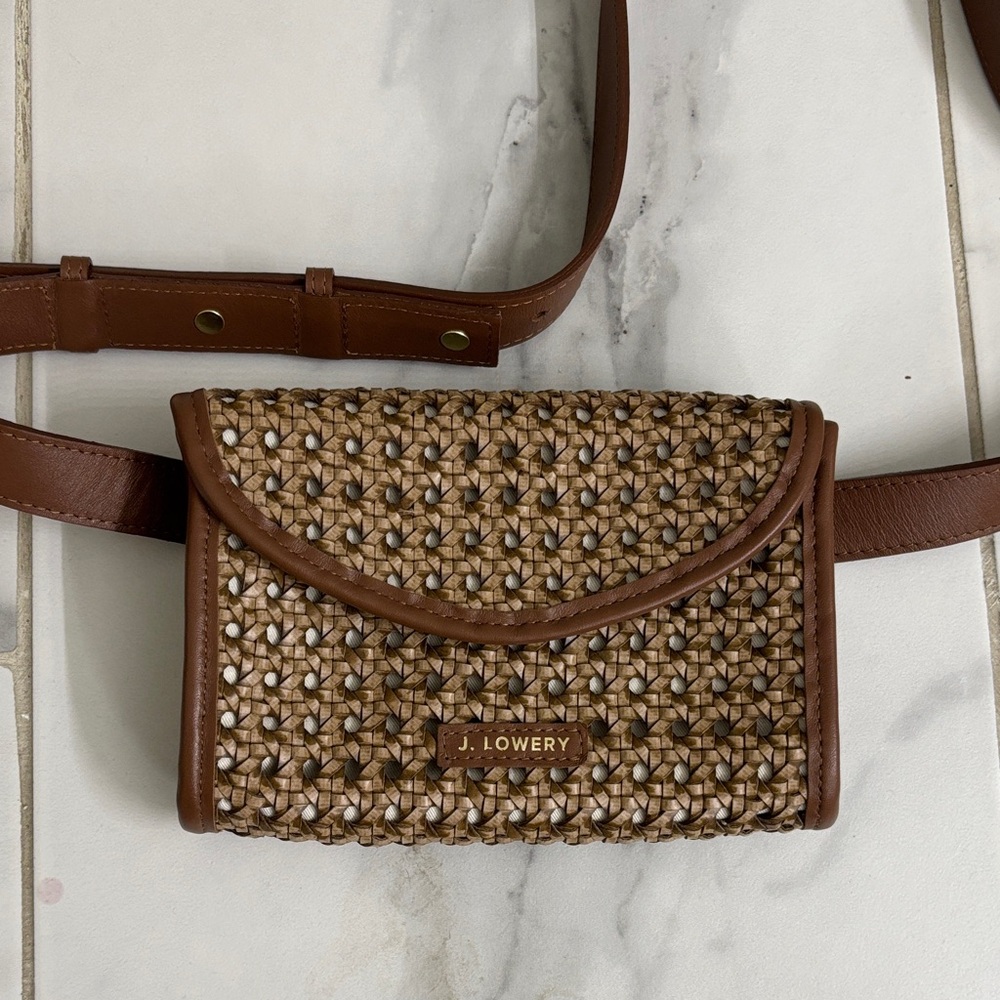 J Lowery Byrdie Brown Cane Bag